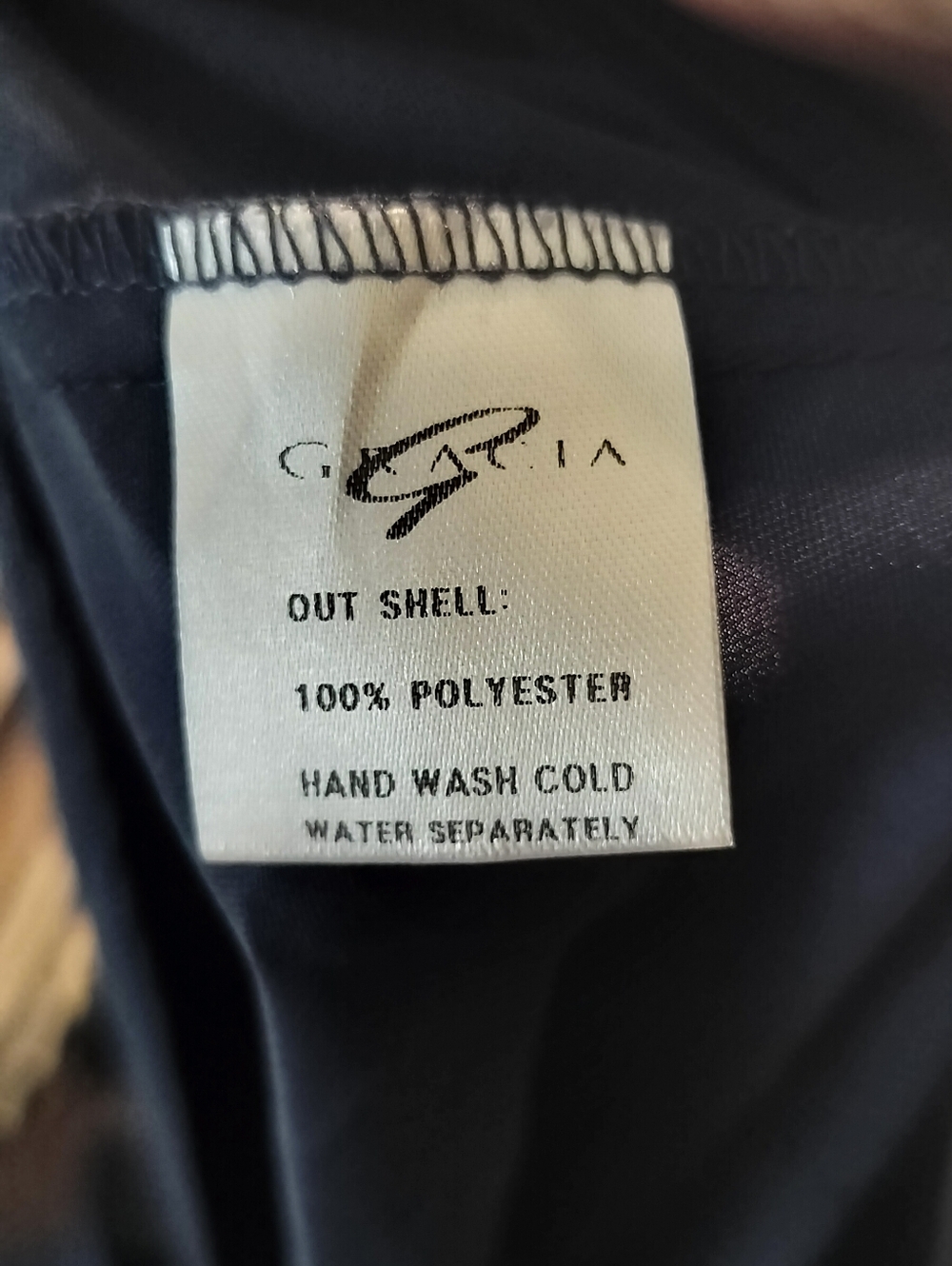 Gracia Navy Draped V-Neck Blouse - Picture 5 of 5